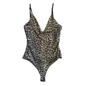 Lovers + Friends | NWOT Sparkly Leopard Print Thong Horus Bodysuit Lioness Small